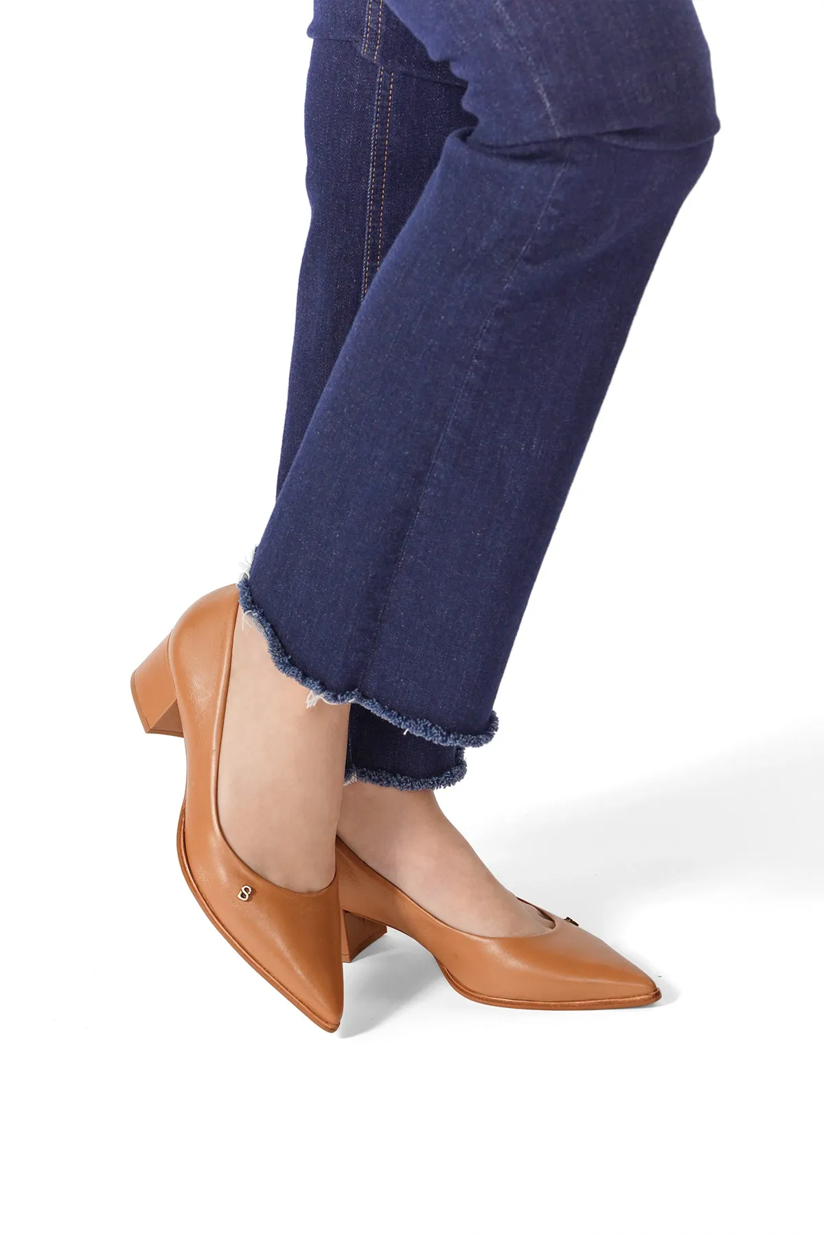 Alba Block Heels - Peanut
