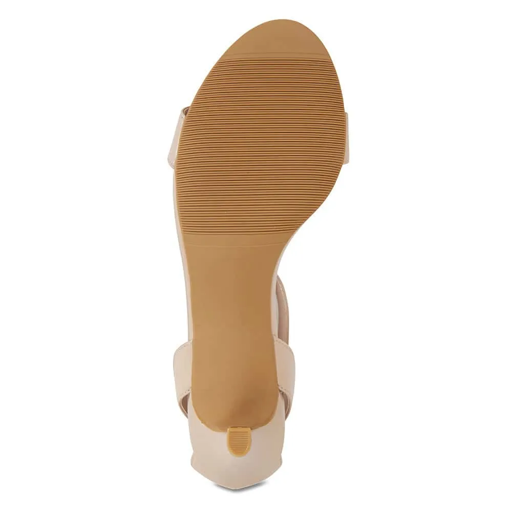 Amalfi Heel in Nude Leather