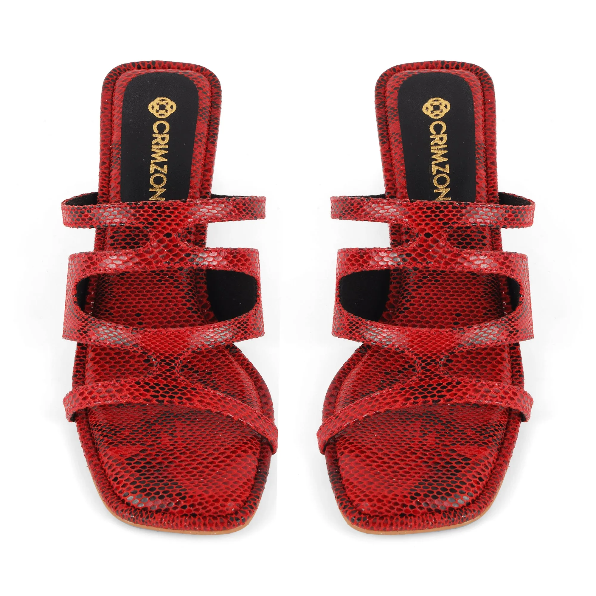 FRIDA- RED BLOCK HEELS