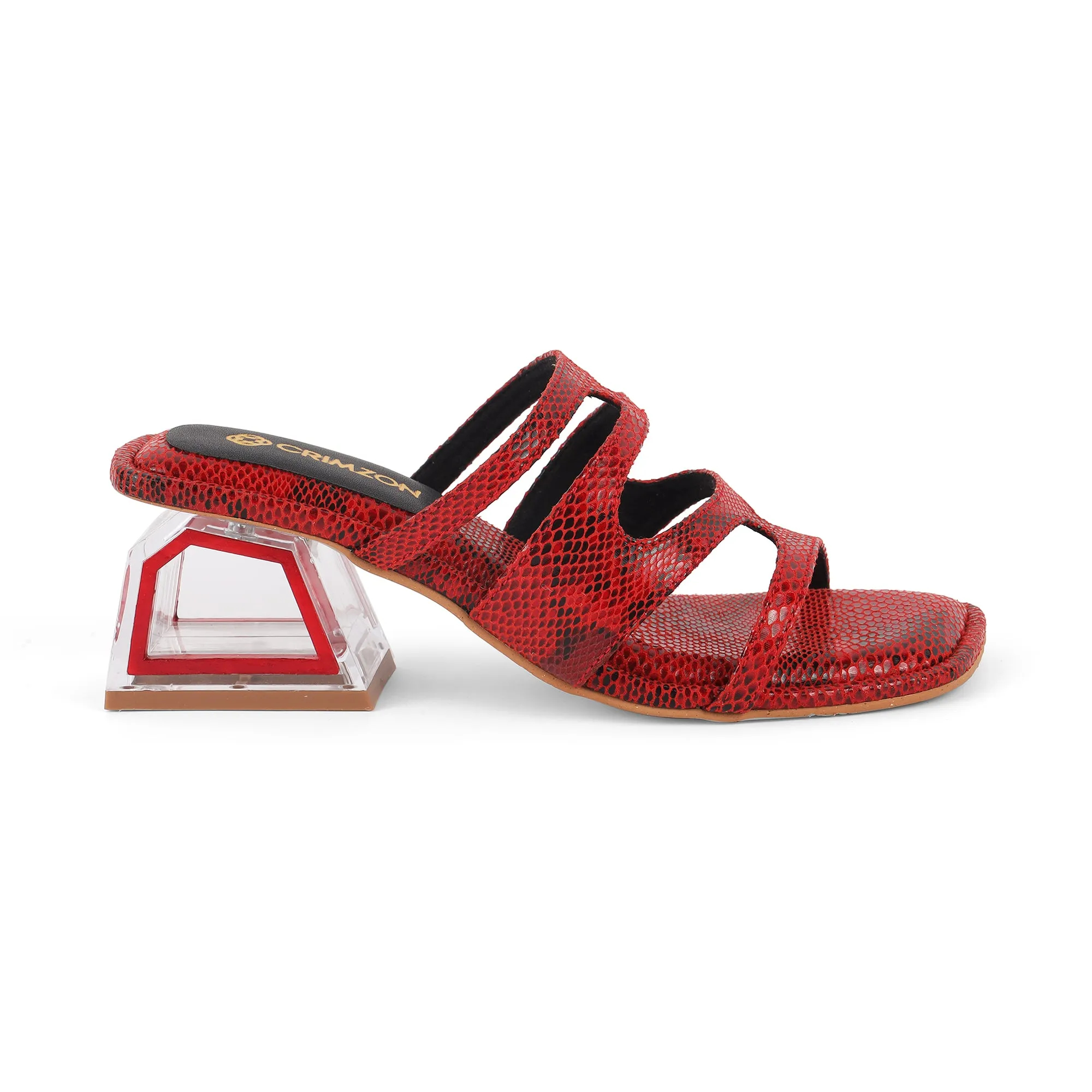 FRIDA- RED BLOCK HEELS