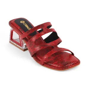 FRIDA- RED BLOCK HEELS