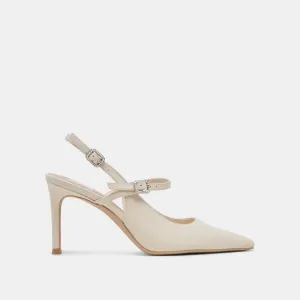 KELLEN HEELS IVORY LEATHER