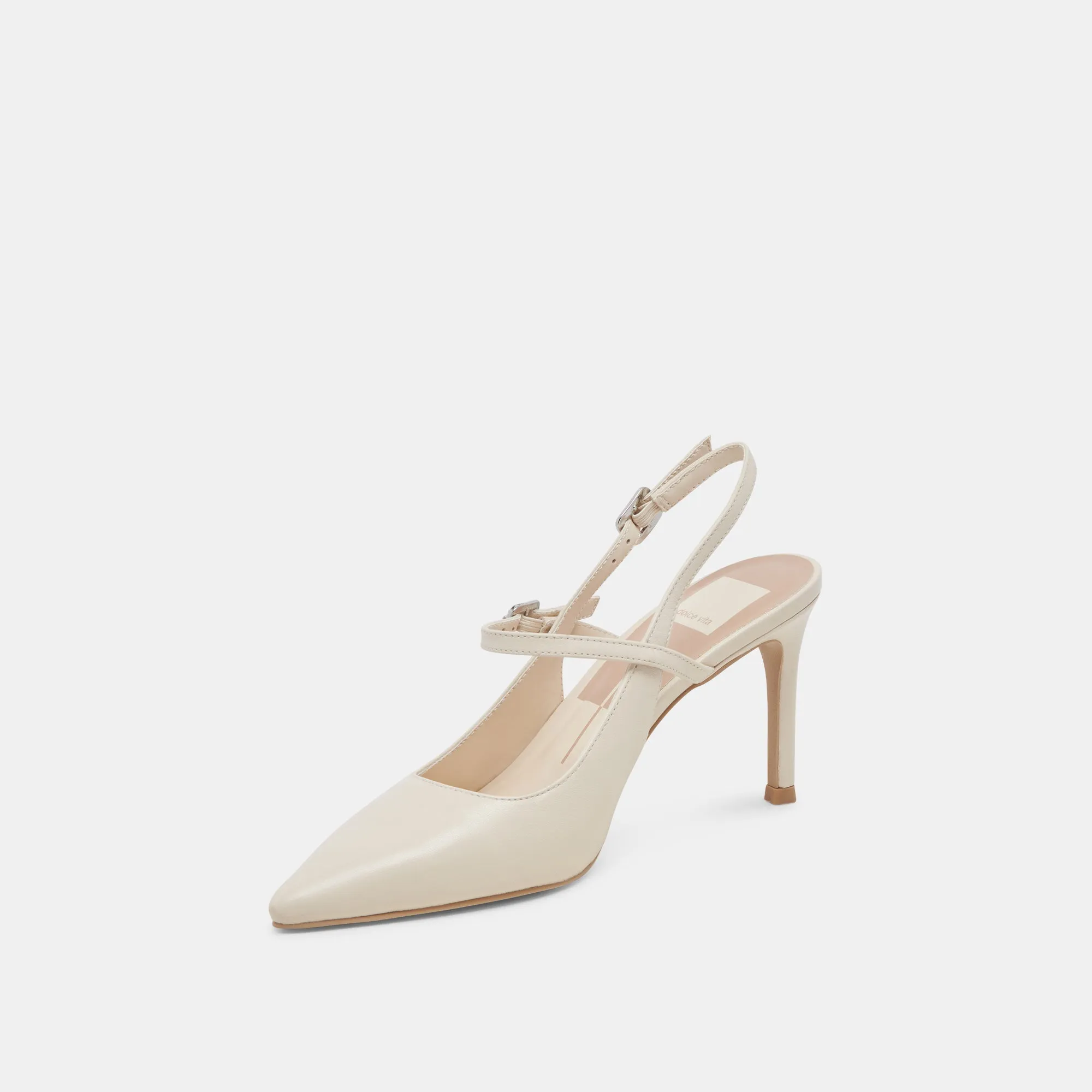 KELLEN HEELS IVORY LEATHER
