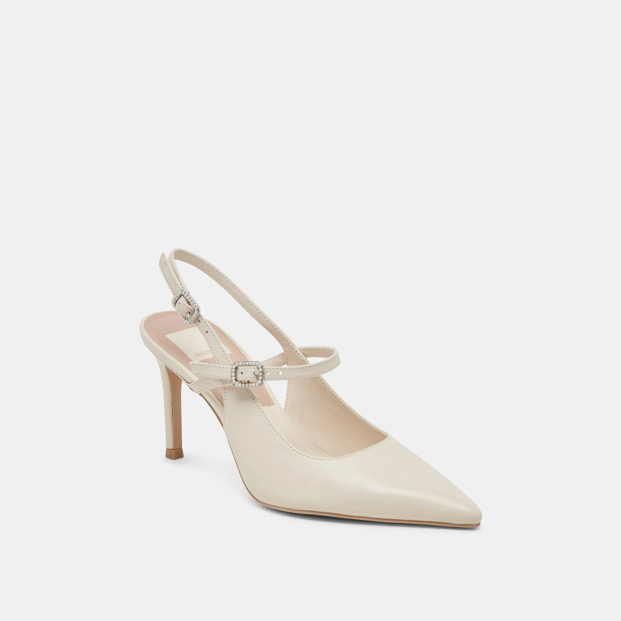 KELLEN HEELS IVORY LEATHER